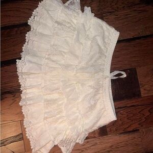 Lace Ruffle Skirt in White